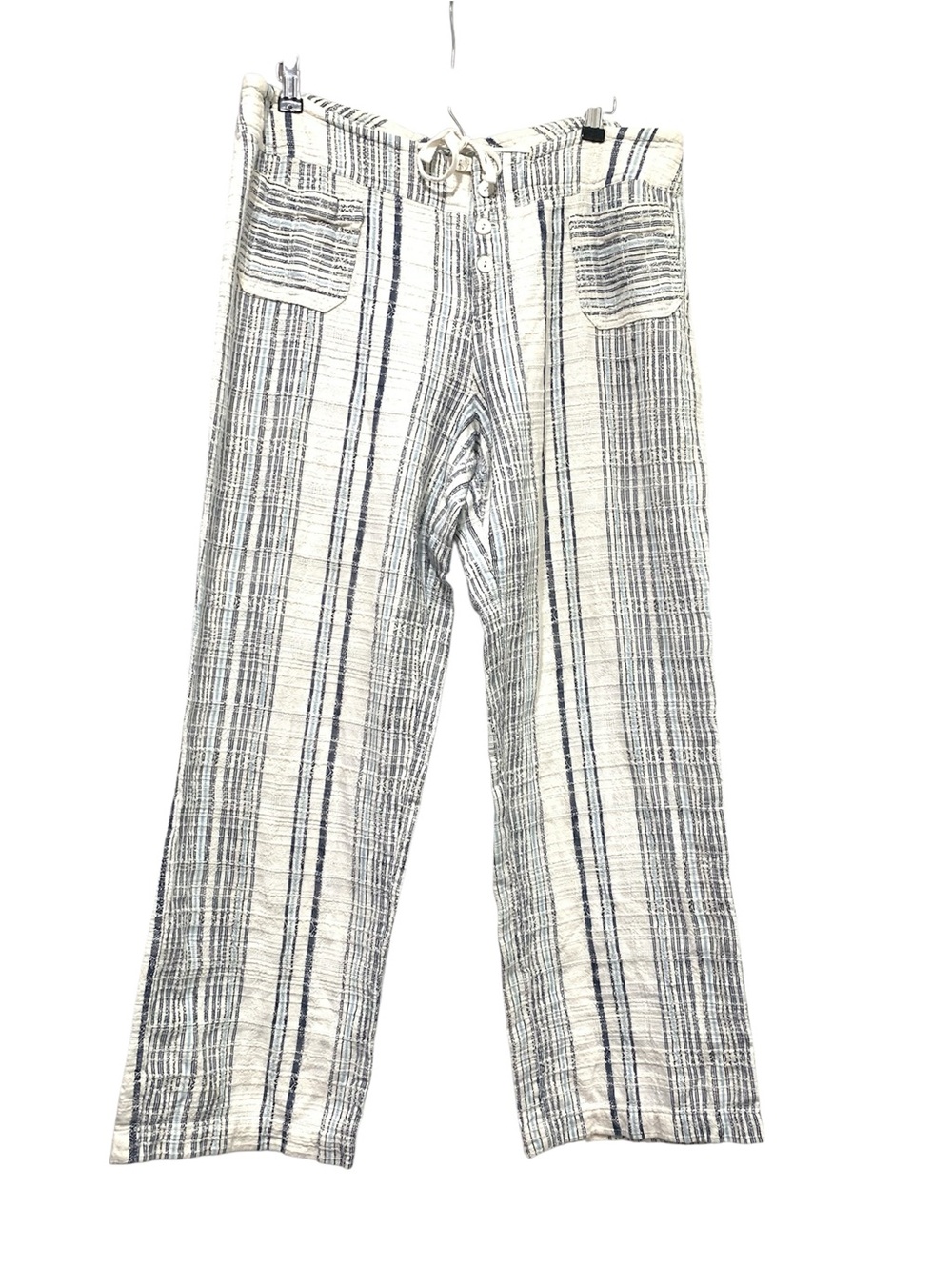 Sundance Gigi Cotton Striped Crop Pants Relaxed Fir size Large